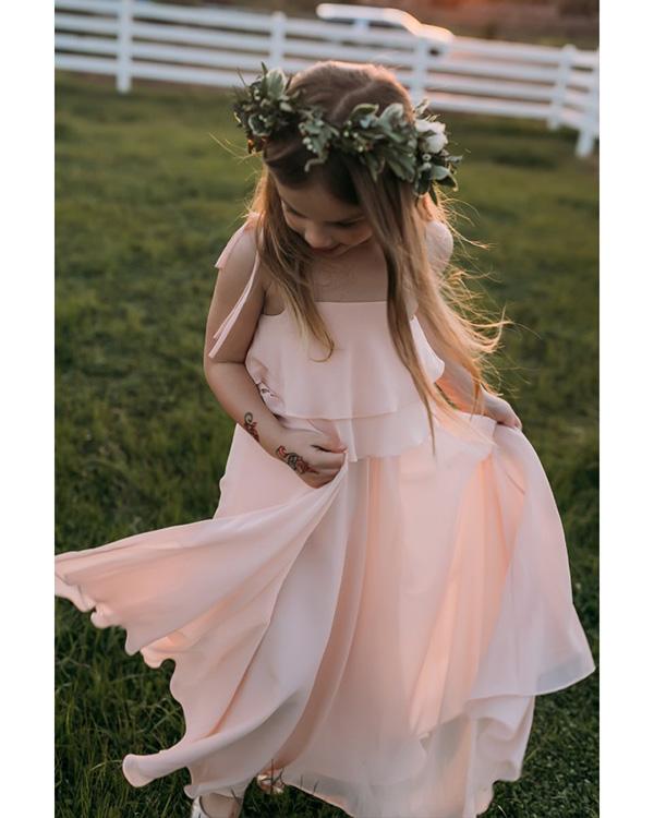 blush flower girl dresses